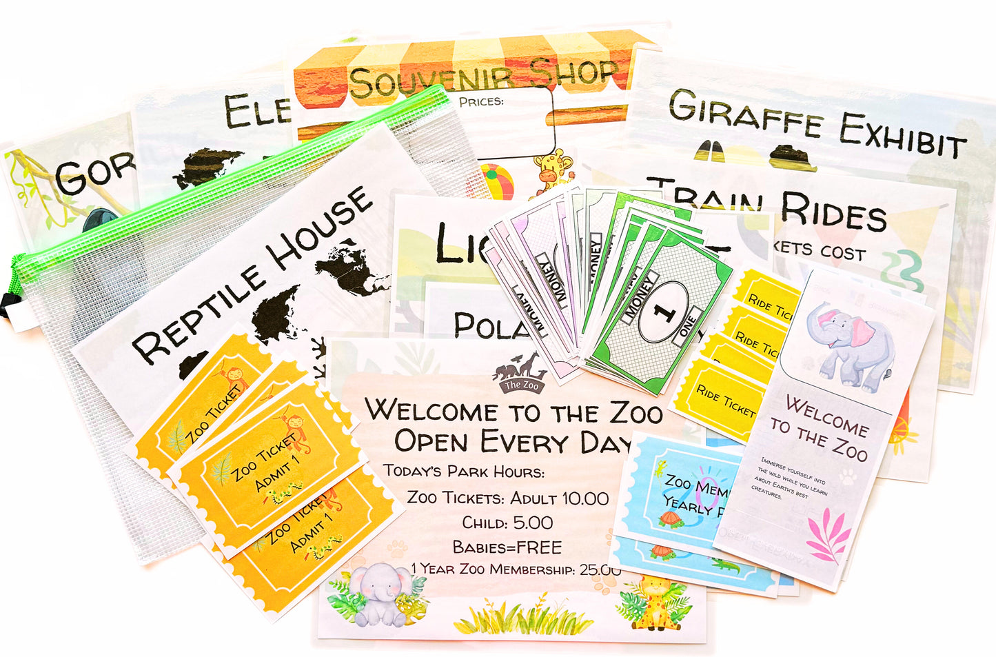 'A Day at the Zoo' Adventure Learning Pouch!