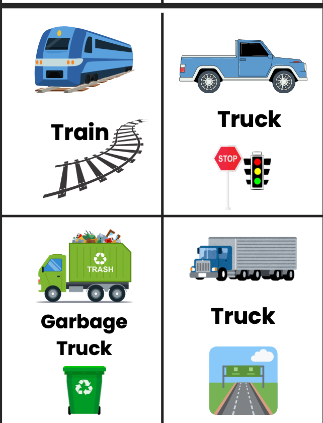 Transportation Flash Cards (Set of 28)