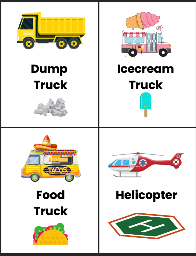 Transportation Flash Cards (Set of 28)