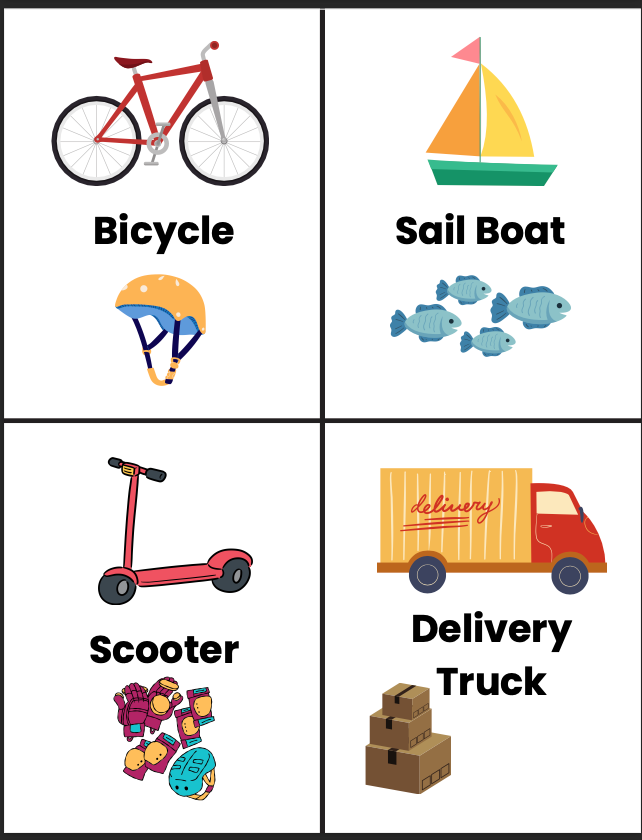 Transportation Flash Cards (Set of 28)